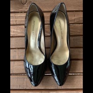 Antonio Melani Black Patent Joanne High Heels 8 M